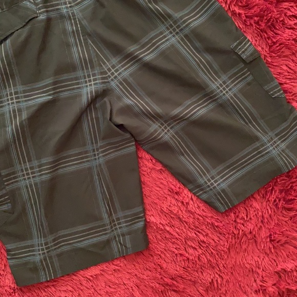 Ocean Current plaid black, grey, ice blue shorts - Picture 8 of 15